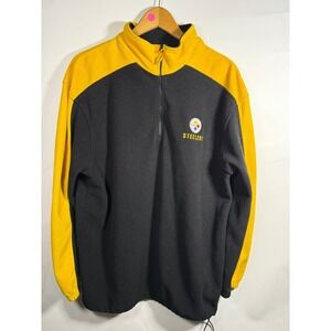 Pittsburgh Steelers NFL Team Apparel‎ Black Yellow 1/4 Zip Fleece Pullover Men L